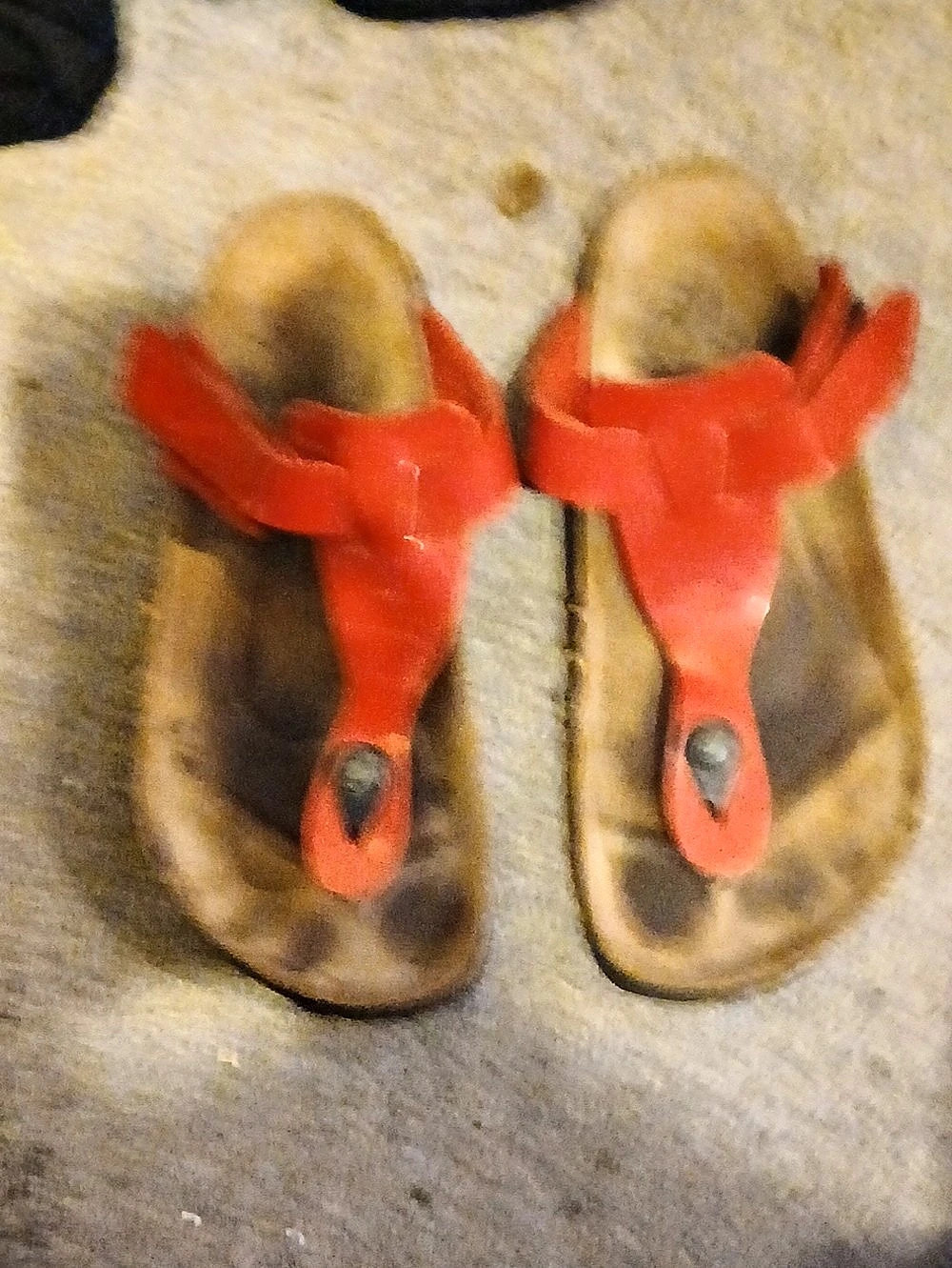 Birkenstock Gizeh Thong Sandal Red & Brown Sandals